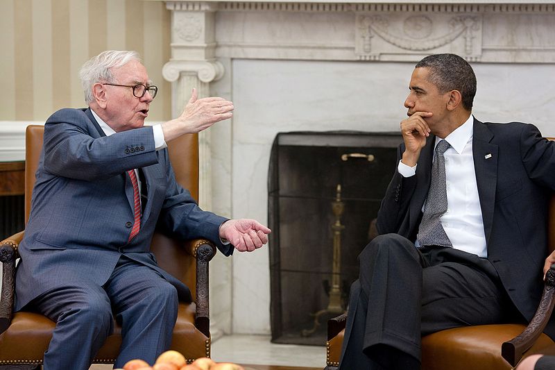 President Barack Obama meets with Warren Buffett, the Chairman of Berkshire Hathaway, in the Oval Office, July 18, 2011.
